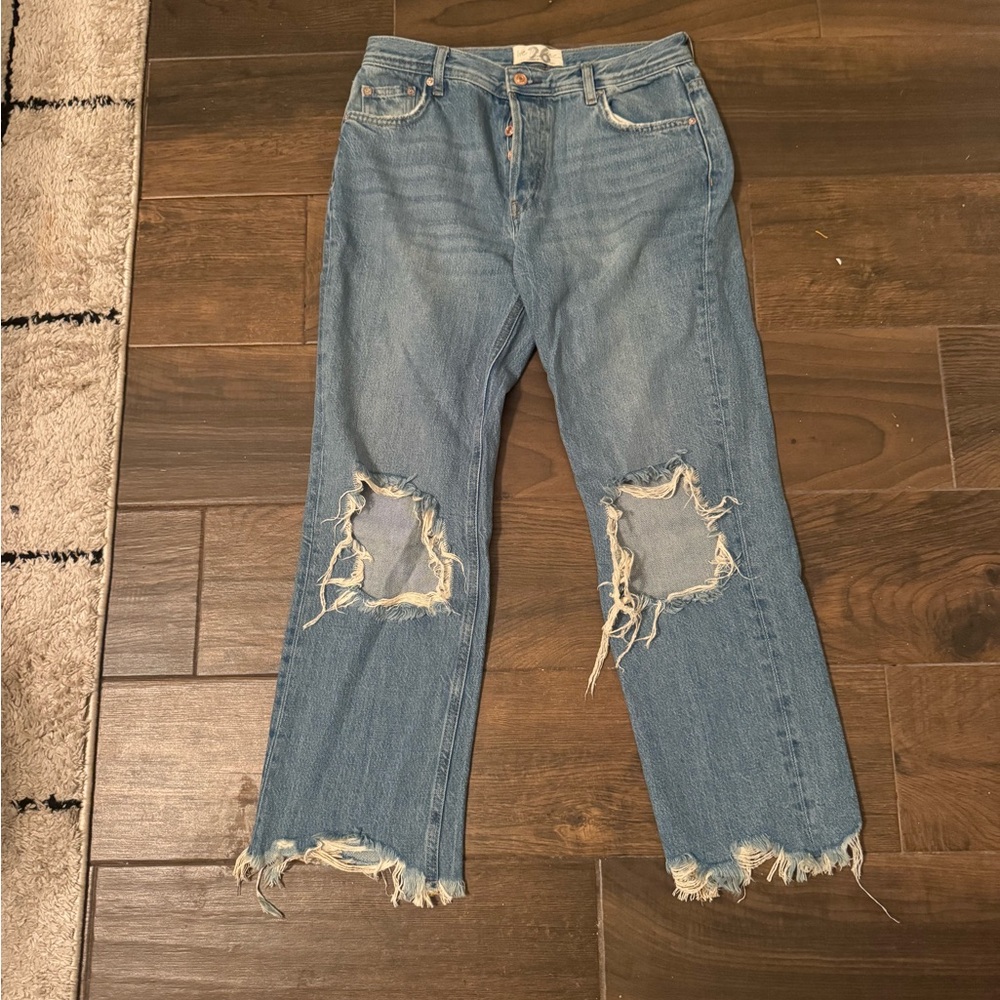 Free People light wash distressed jeans